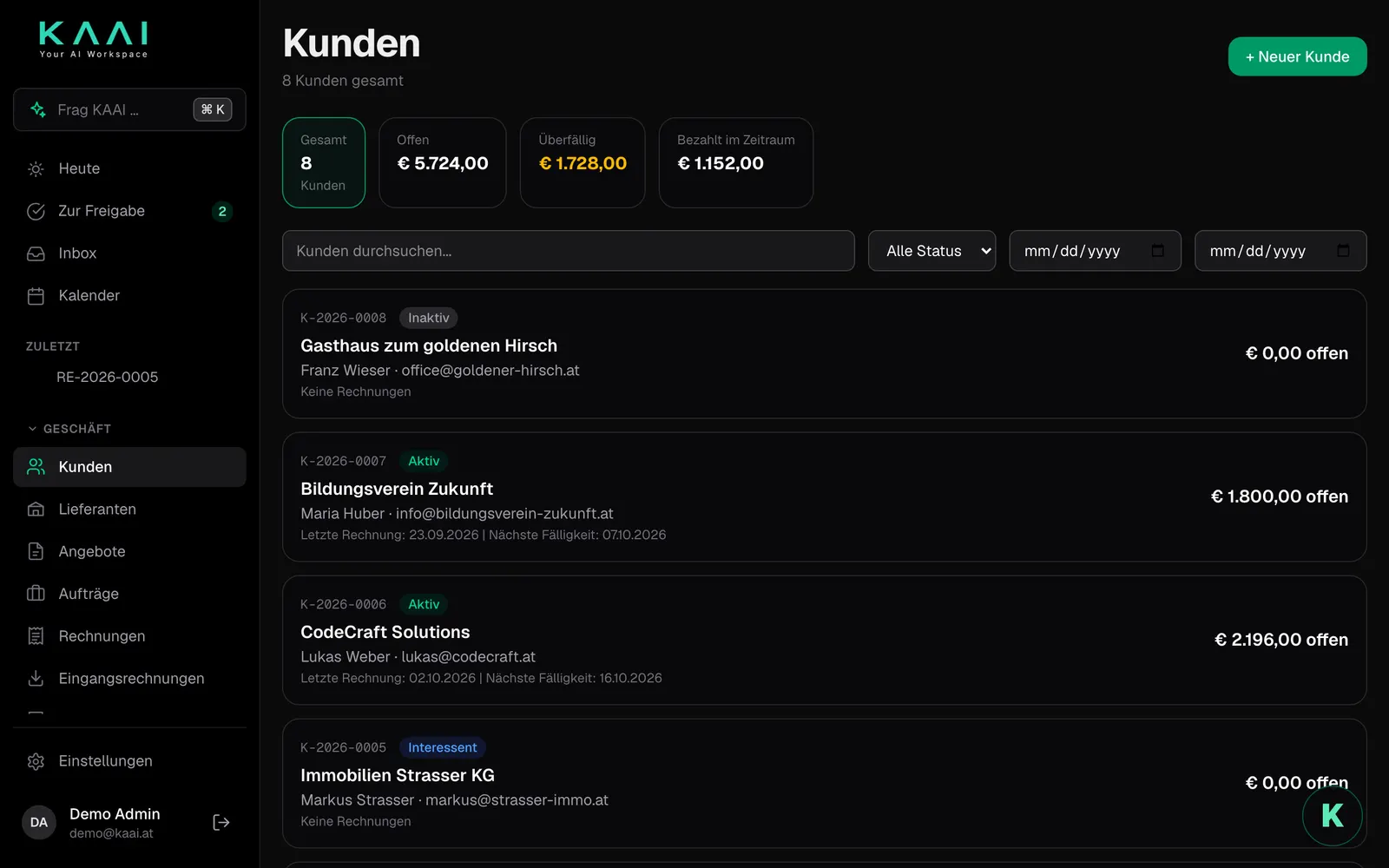 Die Kundenliste